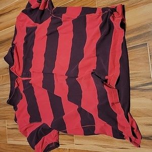 Men's Nautica 4xlt Polo EUC Big & Tall Red and Black Striped